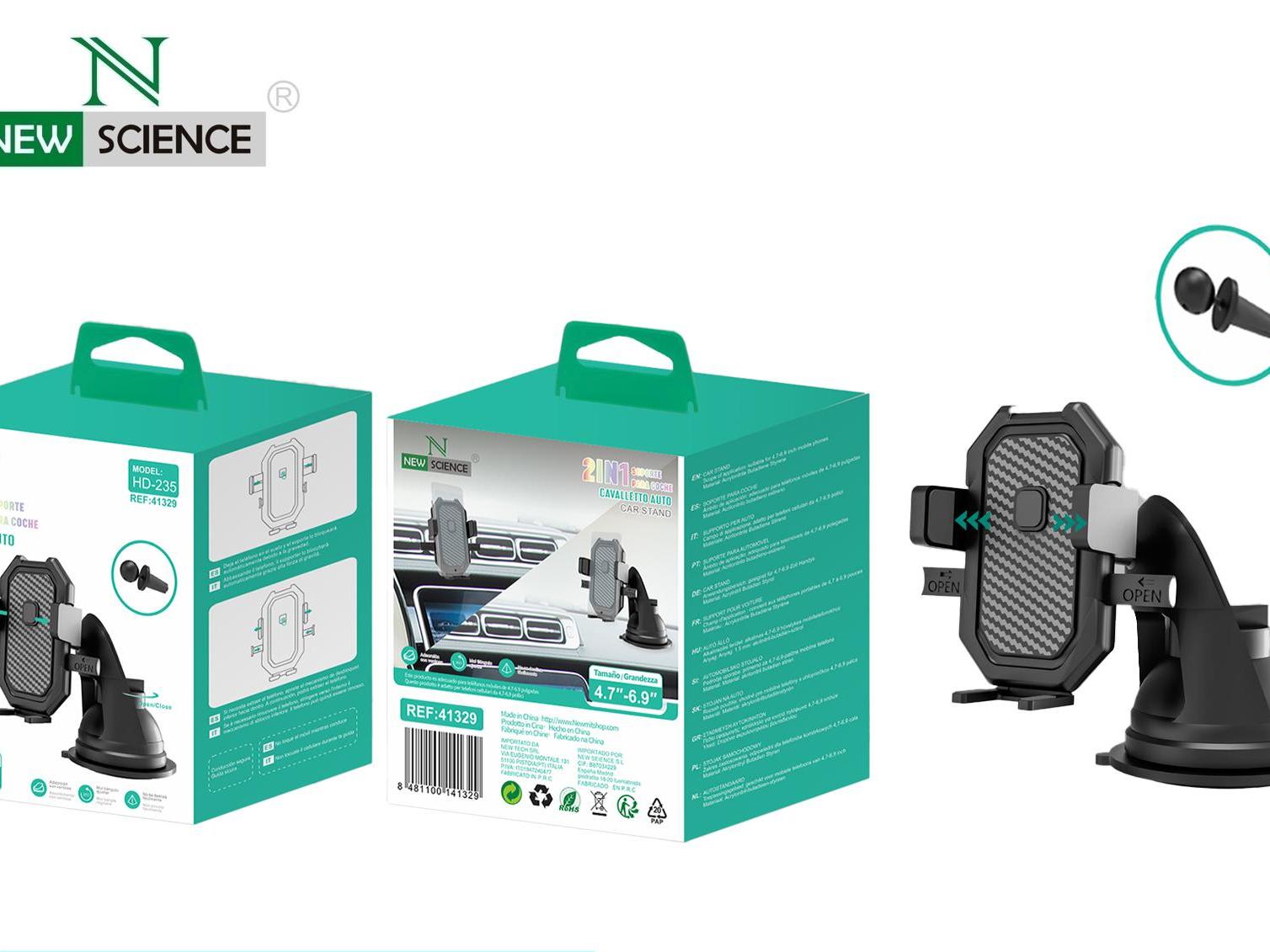 New Science Universal Auto-Clamping Wireless Car Charger Mount with Fast Charging & Adjustable Arm