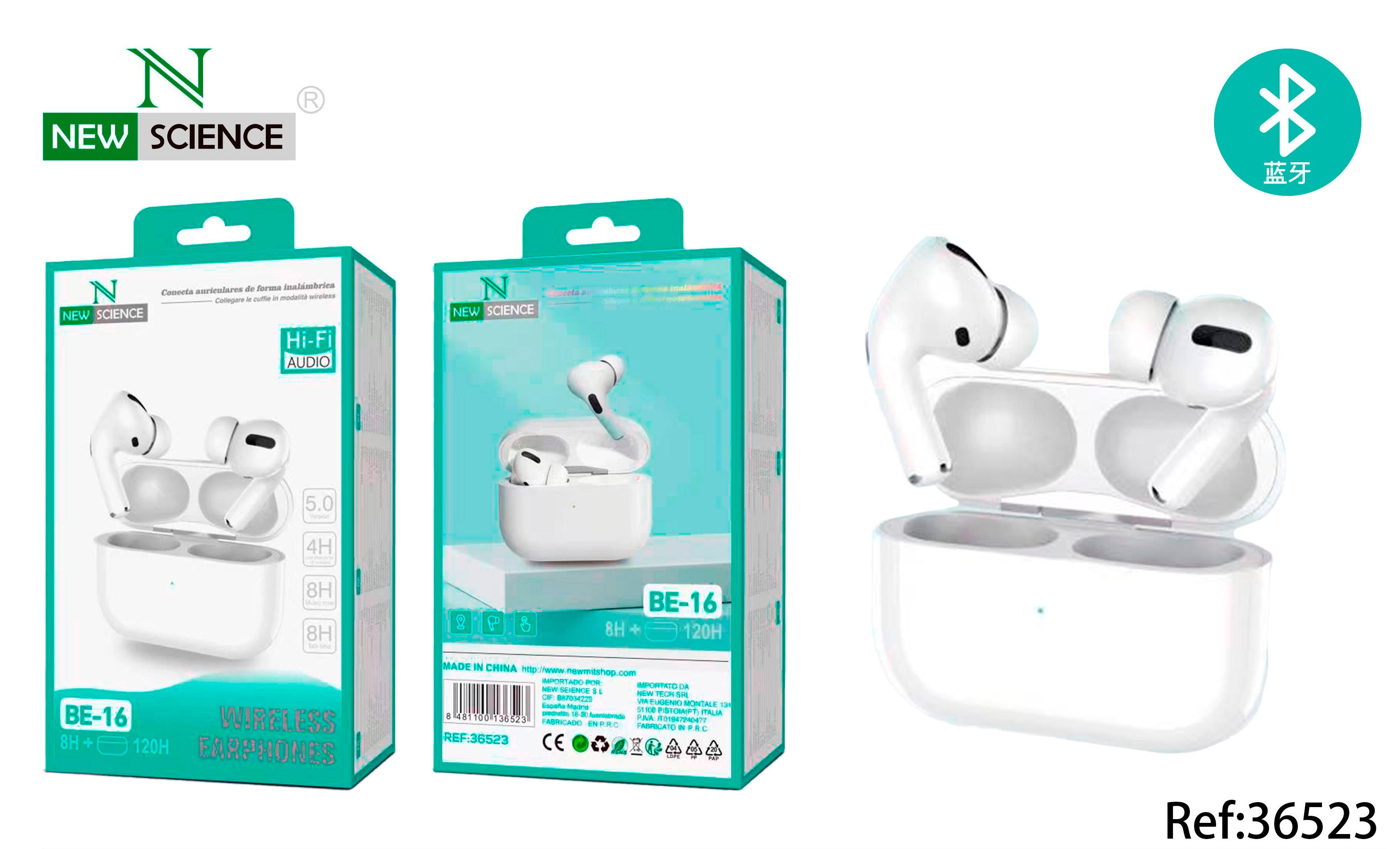 New Science Bluetooth Earbuds Waterproof Wireless Bluetooth with Microphone Charging Case, Pop-ups Auto Pairing Hi-Fi Stereo Sound Headset